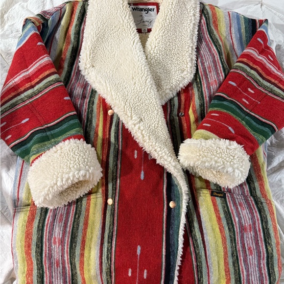 Wrangler X Lainey Wilson Rare Hard To Find! Multicolor Sherpa Lined Jacket - Picture 2 of 5